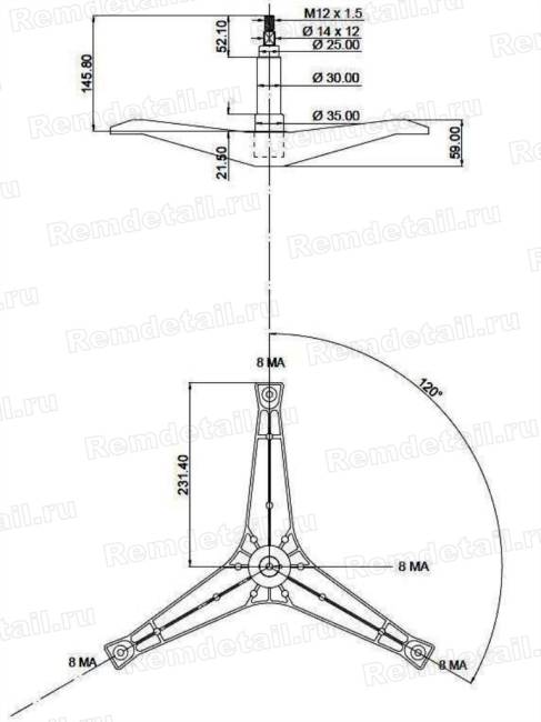 Крестовина для стиральной машины Samsung DC97-01115A Cod728